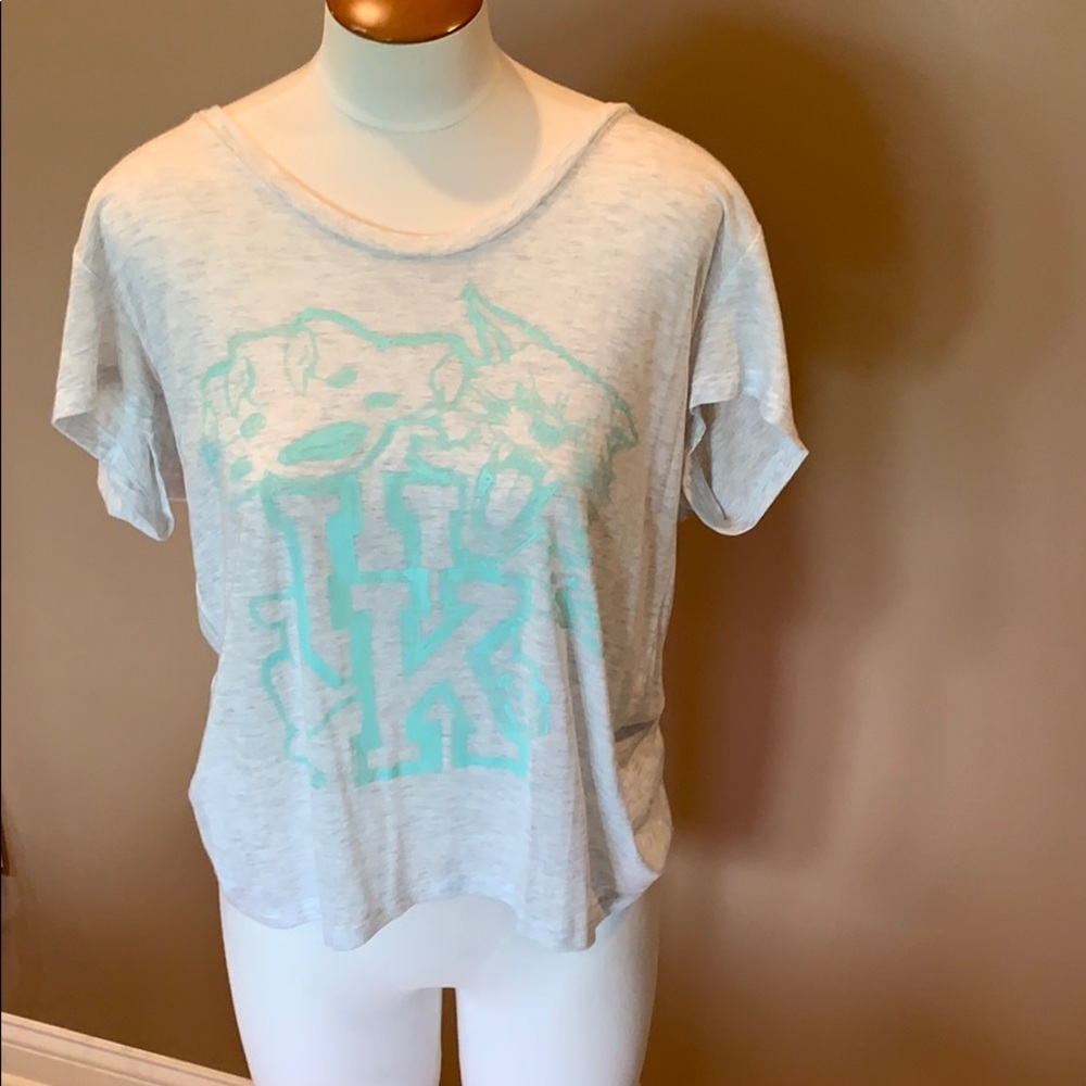 PINK UK T-Shirt - Grey and Teal -  Women’s Large